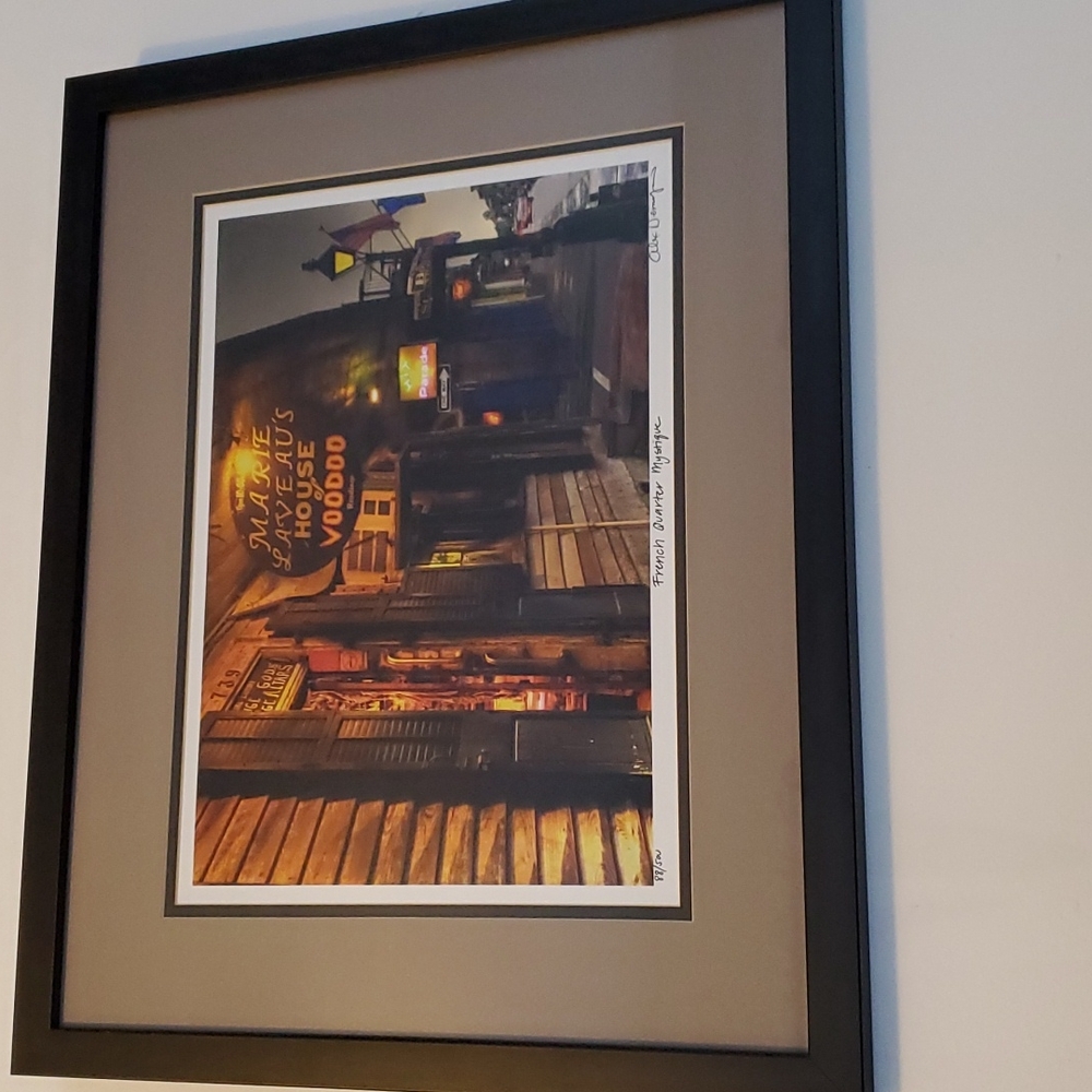 New Orleans French Quarter House Of Voodoo Print Signed and Framed Art